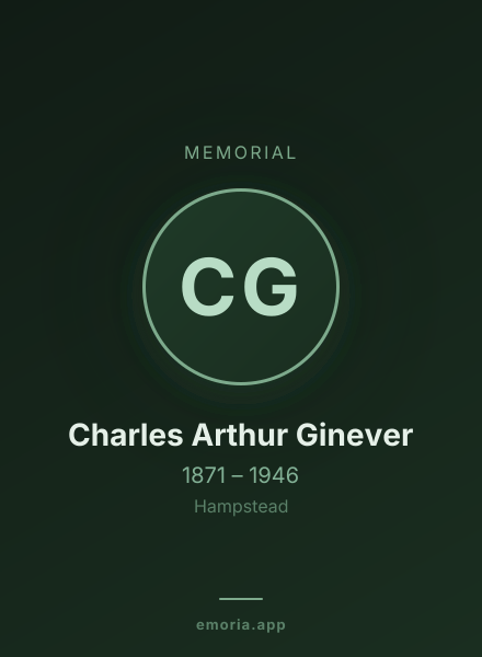 Memorial portrait of Charles Arthur Ginever