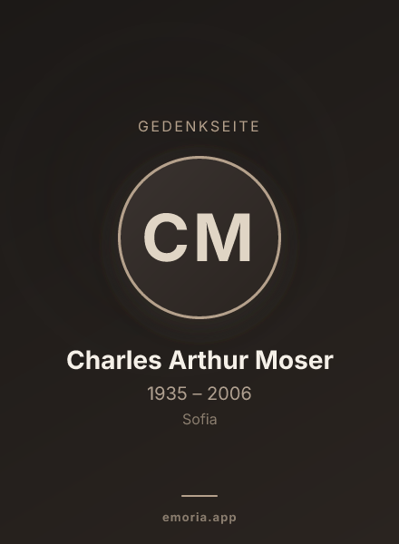Gedenkportrait von Charles Arthur Moser