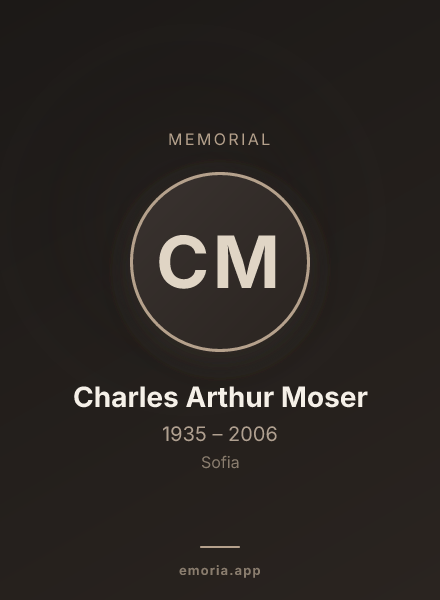 Memorial portrait of Charles Arthur Moser