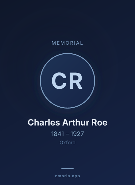 Memorial portrait of Charles Arthur Roe