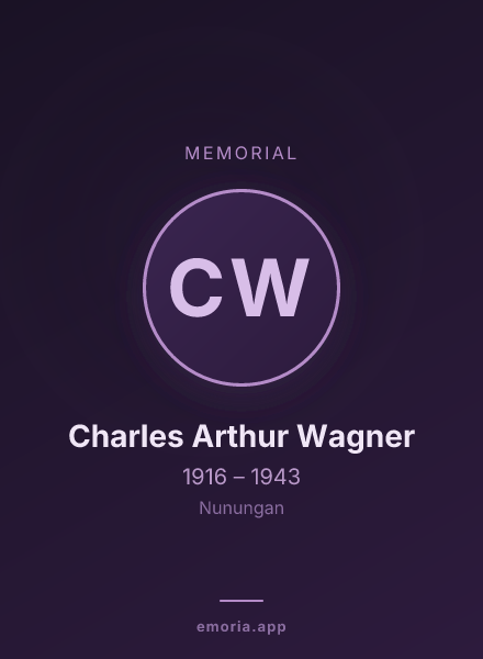 Memorial portrait of Charles Arthur Wagner