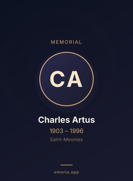 Memorial portrait of Charles Artus