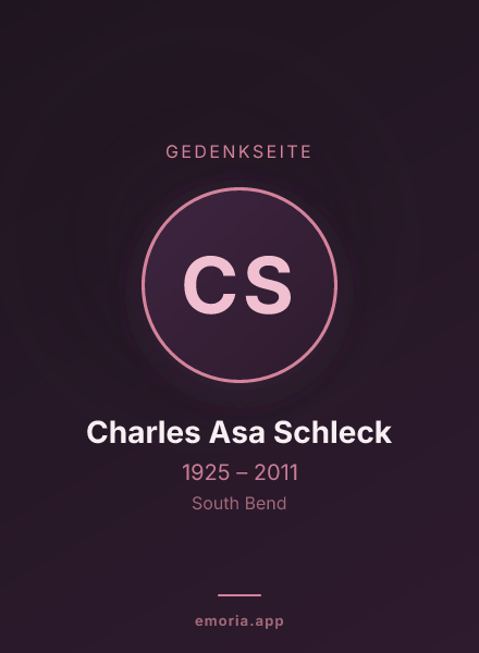 Gedenkportrait von Charles Asa Schleck