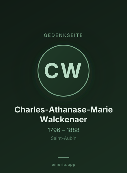 Gedenkportrait von Charles-Athanase-Marie Walckenaer