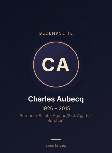 Gedenkportrait von Charles Aubecq