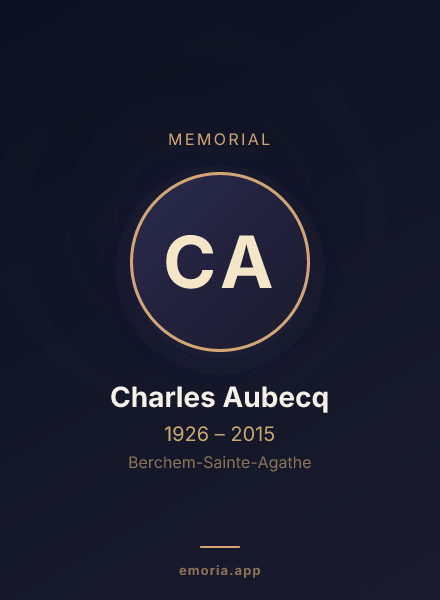 Memorial portrait of Charles Aubecq
