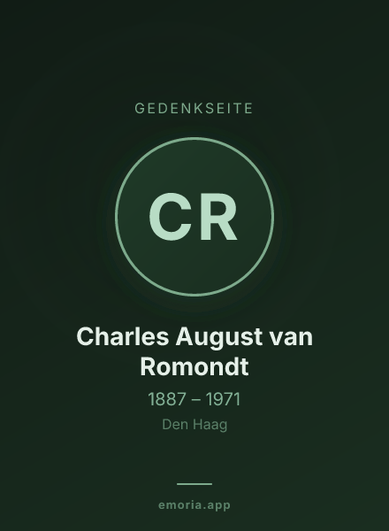 Gedenkportrait von Charles August van Romondt
