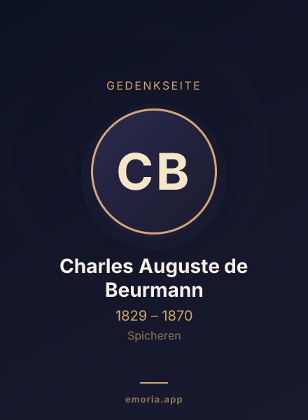Gedenkportrait von Charles Auguste de Beurmann