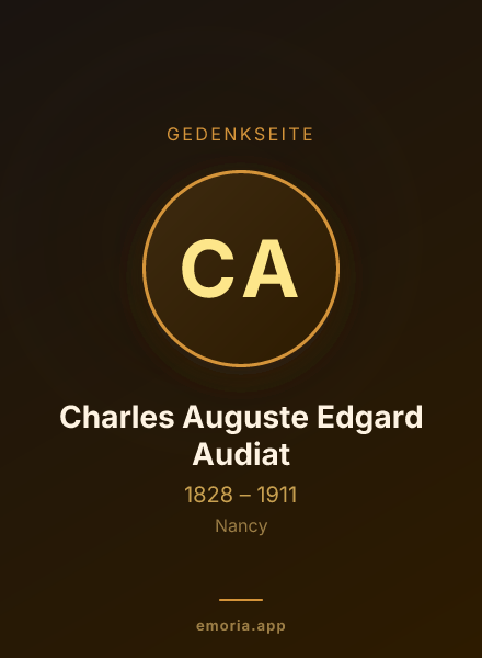 Gedenkportrait von Charles Auguste Edgard Audiat