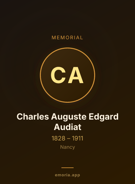 Memorial portrait of Charles Auguste Edgard Audiat