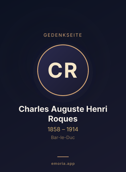 Gedenkportrait von Charles Auguste Henri Roques