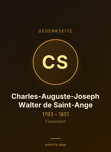 Gedenkportrait von Charles-Auguste-Joseph Walter de Saint-Ange