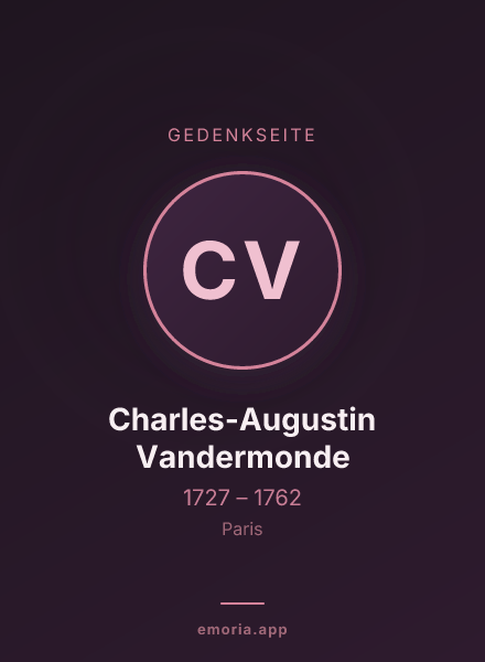 Gedenkportrait von Charles-Augustin Vandermonde