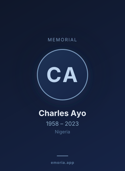 Memorial portrait of Charles Ayo