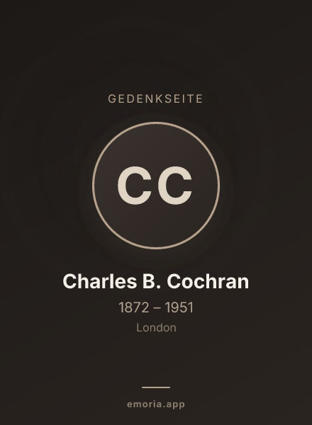 Gedenkportrait von Charles B. Cochran