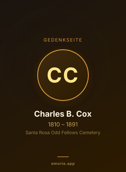 Gedenkportrait von Charles B. Cox