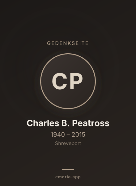 Gedenkportrait von Charles B. Peatross