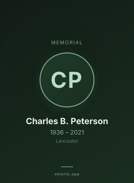 Memorial portrait of Charles B. Peterson