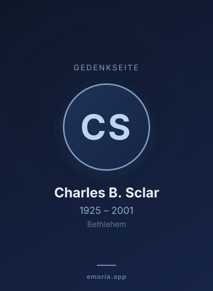 Gedenkportrait von Charles B. Sclar