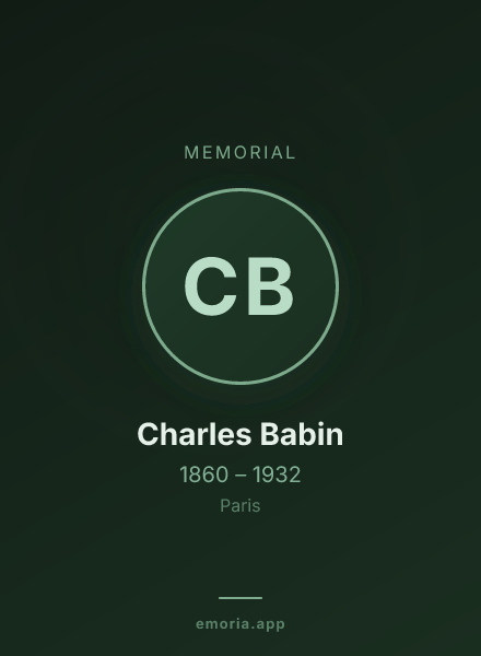 Memorial portrait of Charles Babin