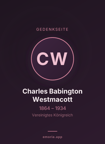 Gedenkportrait von Charles Babington Westmacott