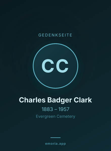 Gedenkportrait von Charles Badger Clark