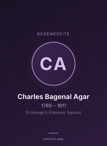 Gedenkportrait von Charles Bagenal Agar