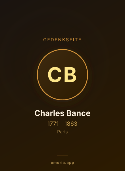 Gedenkportrait von Charles Bance