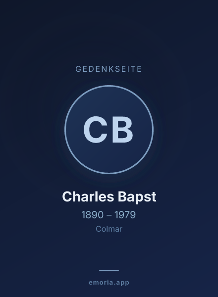 Gedenkportrait von Charles Bapst
