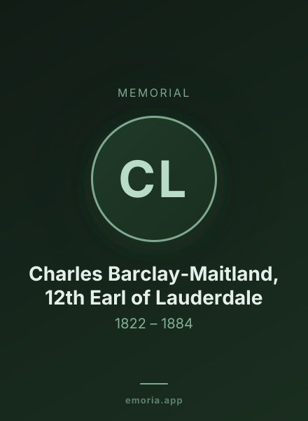 Memorial portrait of Charles Barclay-Maitland, 12th Earl of Lauderdale