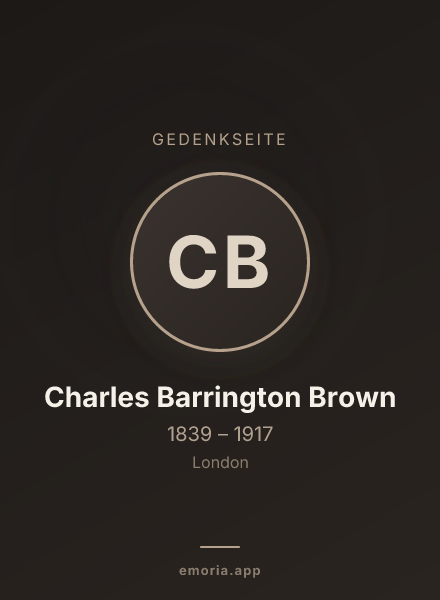 Gedenkportrait von Charles Barrington Brown