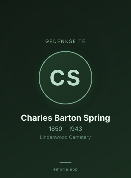 Gedenkportrait von Charles Barton Spring