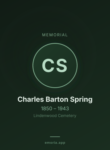 Memorial portrait of Charles Barton Spring