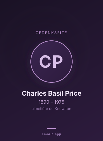 Gedenkportrait von Charles Basil Price