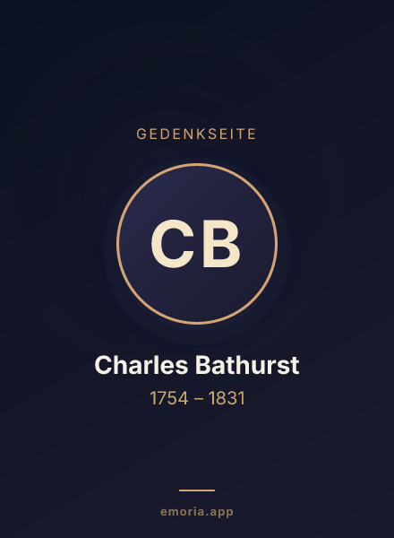 Gedenkportrait von Charles Bathurst
