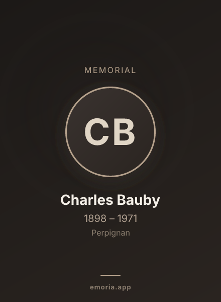 Memorial portrait of Charles Bauby