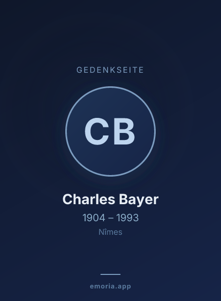 Gedenkportrait von Charles Bayer