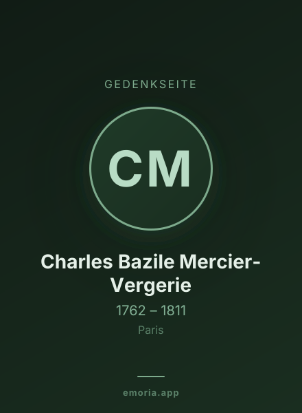 Gedenkportrait von Charles Bazile Mercier-Vergerie