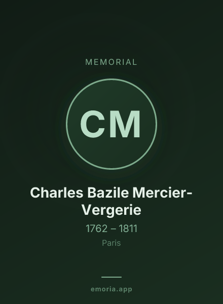 Memorial portrait of Charles Bazile Mercier-Vergerie