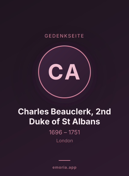 Gedenkportrait von Charles Beauclerk, 2nd Duke of St Albans