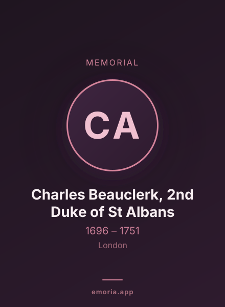 Memorial portrait of Charles Beauclerk, 2nd Duke of St Albans