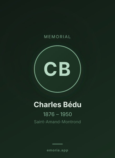 Memorial portrait of Charles Bédu