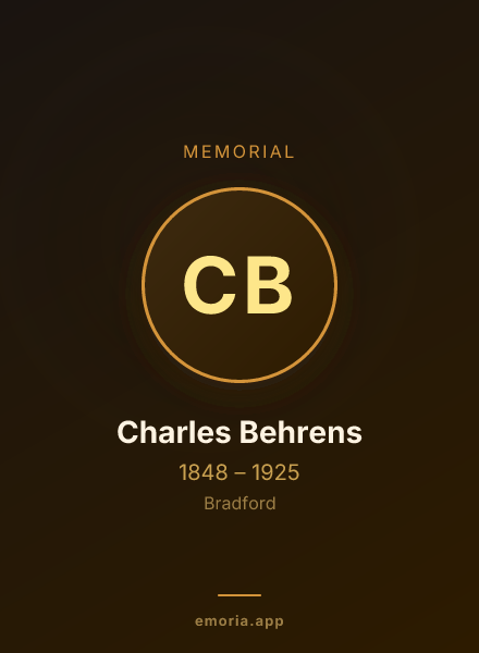 Memorial portrait of Charles Behrens