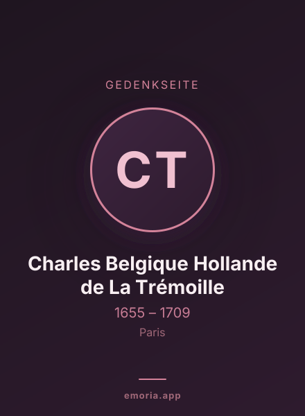 Gedenkportrait von Charles Belgique Hollande de La Trémoille
