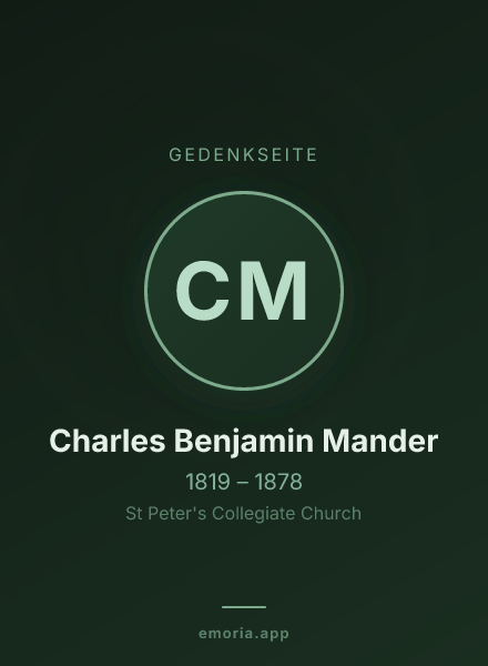 Gedenkportrait von Charles Benjamin Mander