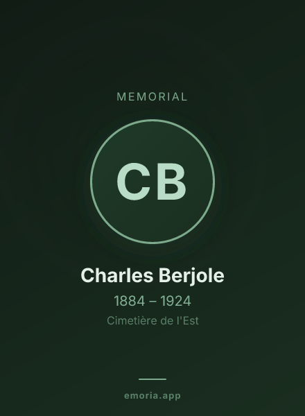 Memorial portrait of Charles Berjole