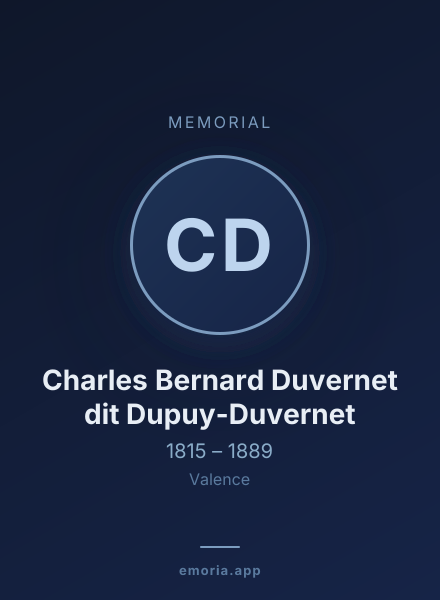 Memorial portrait of Charles Bernard Duvernet dit Dupuy-Duvernet