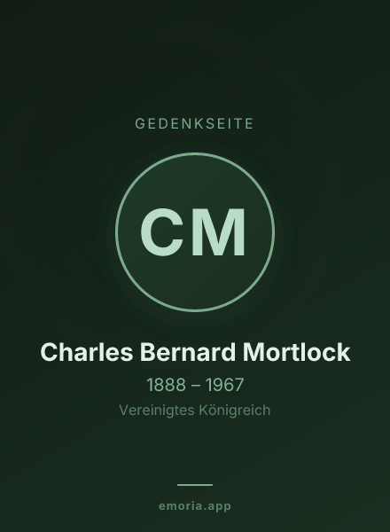 Gedenkportrait von Charles Bernard Mortlock
