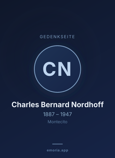 Gedenkportrait von Charles Bernard Nordhoff