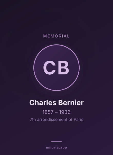 Memorial portrait of Charles Bernier